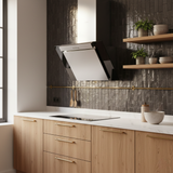 Hotte cuisine murale Silverline KIM inox et verre noir 60 cm