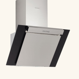 Hotte cuisine murale Silverline KIM inox et verre noir 60 cm