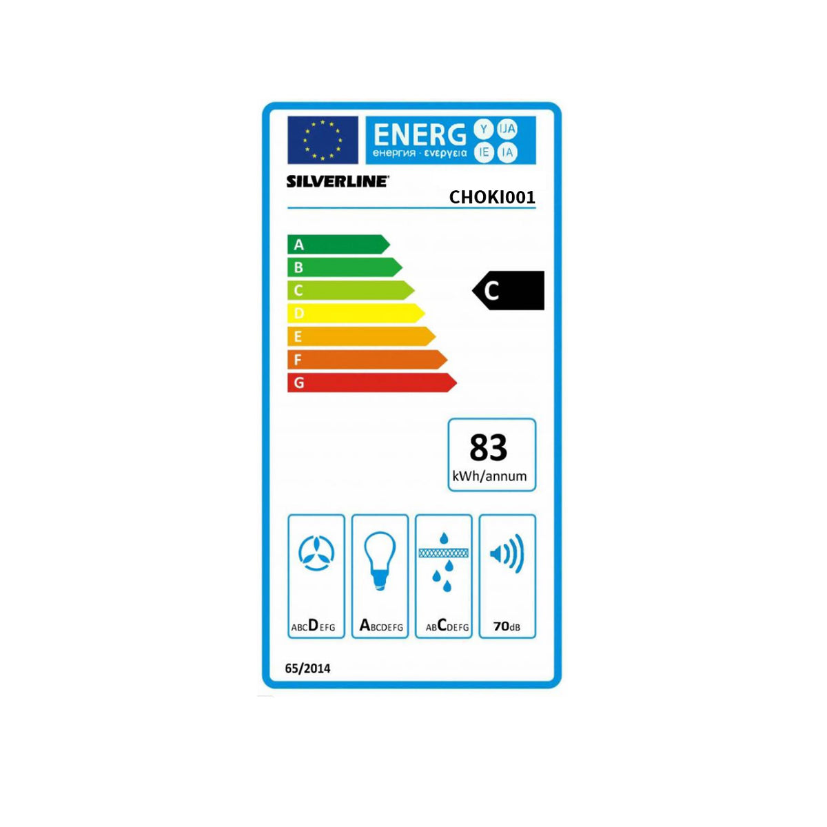 Hotte cuisine murale Silverline KIM inox et verre noir 60 cm