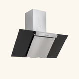 Hotte cuisine murale Silverline KIM inox et verre noir 90 cm