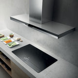 Hotte cuisine murale Elica METEORITE inox et verre noir 90 cm