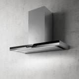 Hotte cuisine murale Elica METEORITE inox et verre noir 90 cm