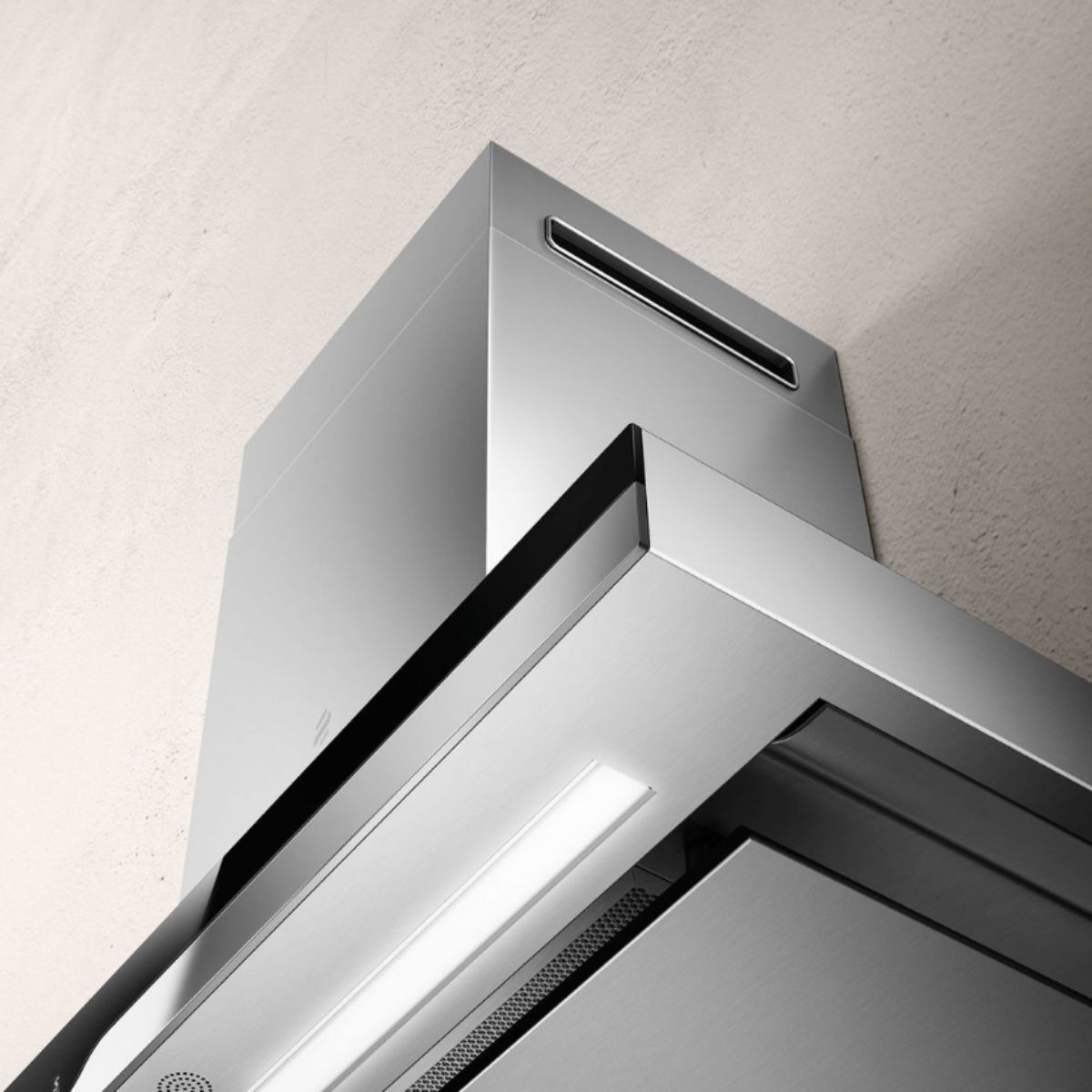 Hotte cuisine murale Elica METEORITE inox et verre noir 90 cm