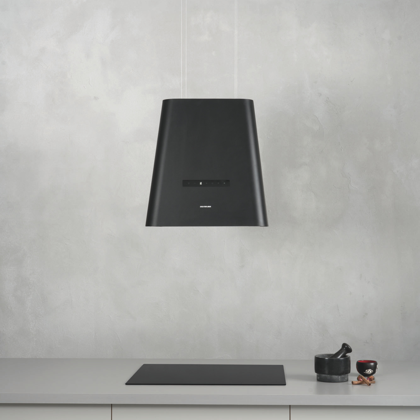 Hotte cuisine Silverline suspendue NEAT noir mat 50 cm