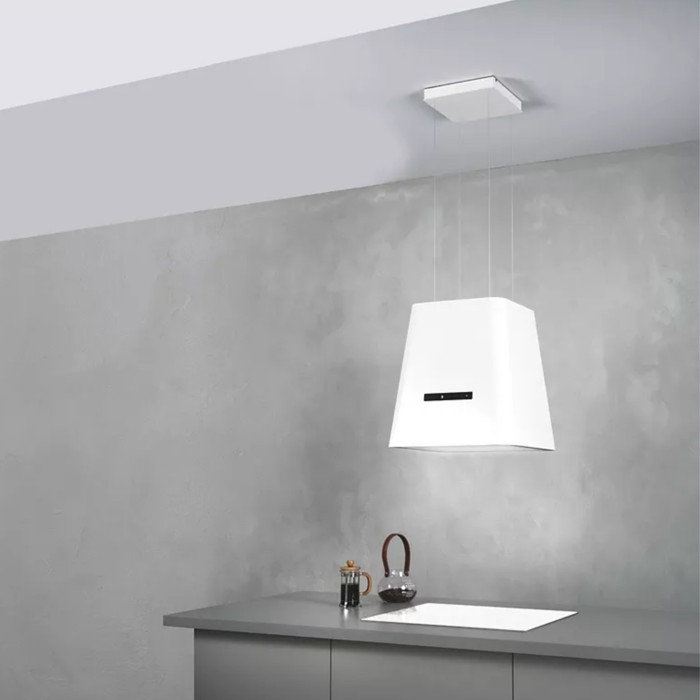 Hotte cuisine en îlot Silverline NEAT blanc mat 50 cm