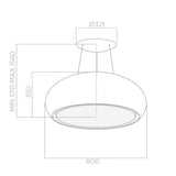 Hotte cuisine Elica suspendue SEASHELL inox 80cm