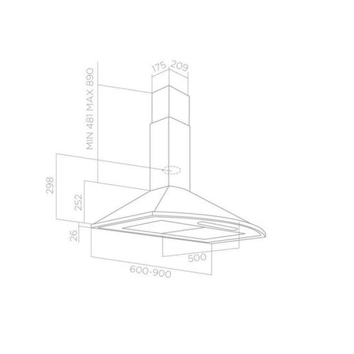 Hotte cuisine murale Elica SUN LITE inox 90