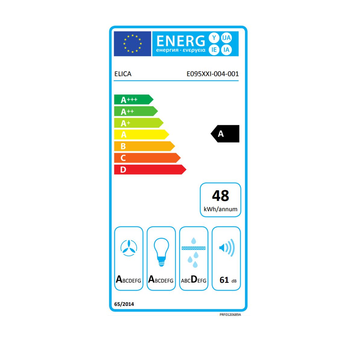 Hotte cuisine Elica murale SWEET peltrox - version recyclage