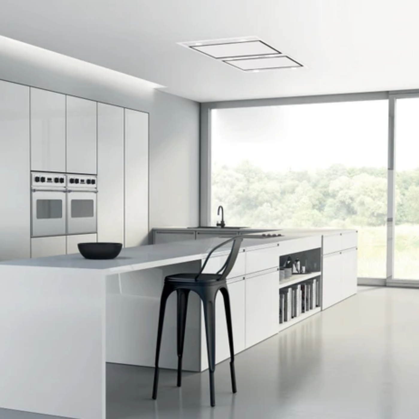 Hotte plafond Silverline ZAFIRE inox 100 cm - sans moteur