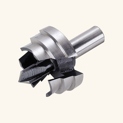 Forêt étagé 35 mm WOLFCRAFT pour résine - Fraise 3 étages Diamètre 28/32/35 mm argent
