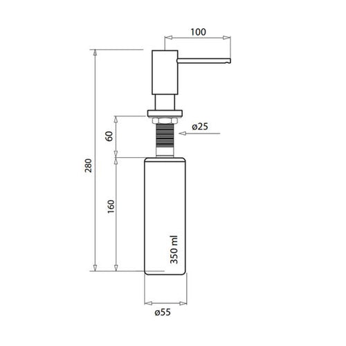 Distributeur de savon XXL Aquasanita chromé CRBDS014