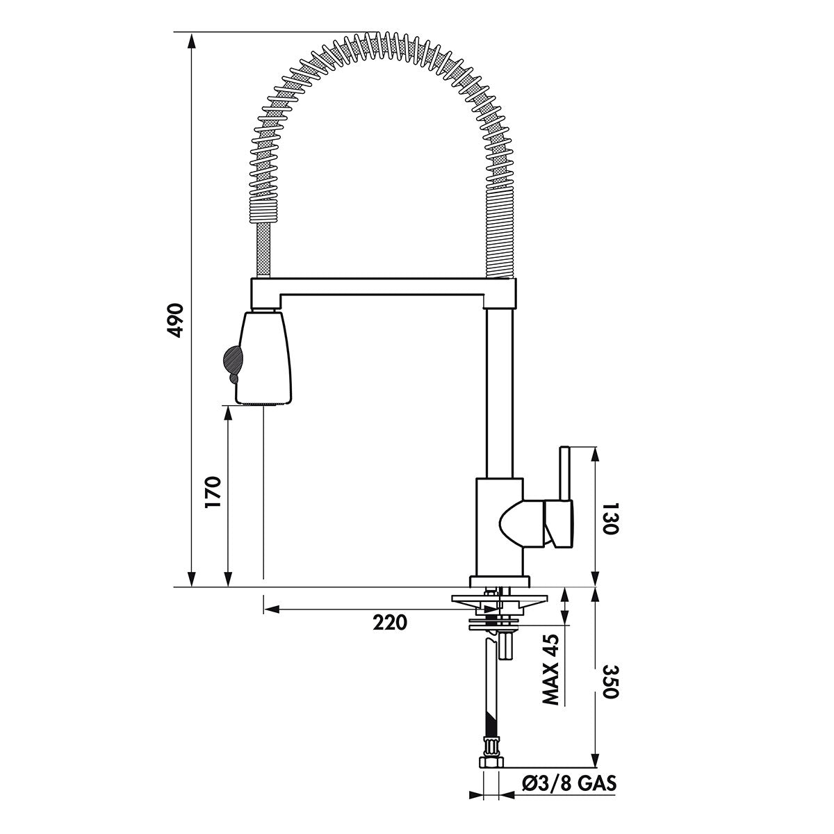 Robinet douchette Luisina chromé CRBMD009