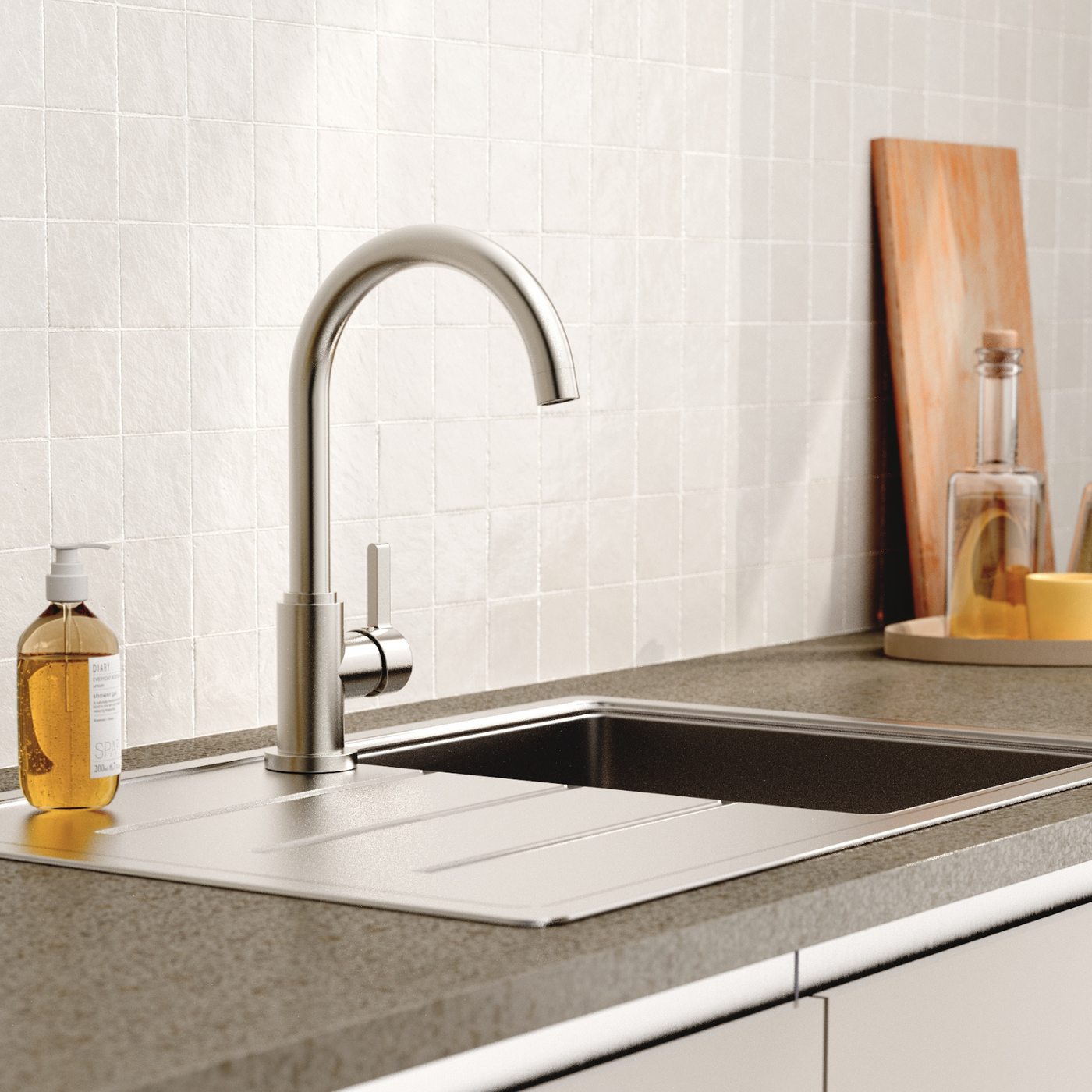 Robinet mitigeur cuisine Instmaier LEONA inox