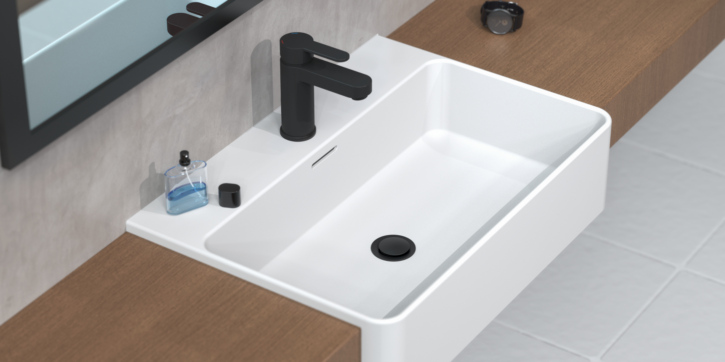 Mitigeur ELEPHANT noir mat, élégance minimaliste et performance durable.