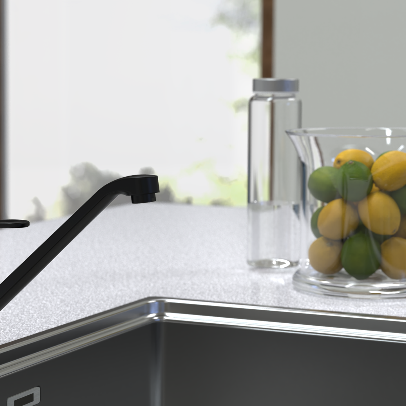 Robinet mitigeur cuisine noir mat GRANDE