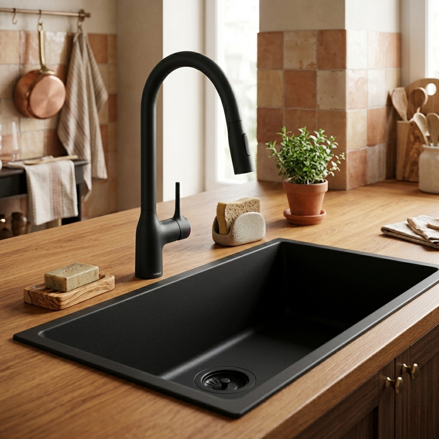 Robinet douchette Luisina CAMILLE noir mat