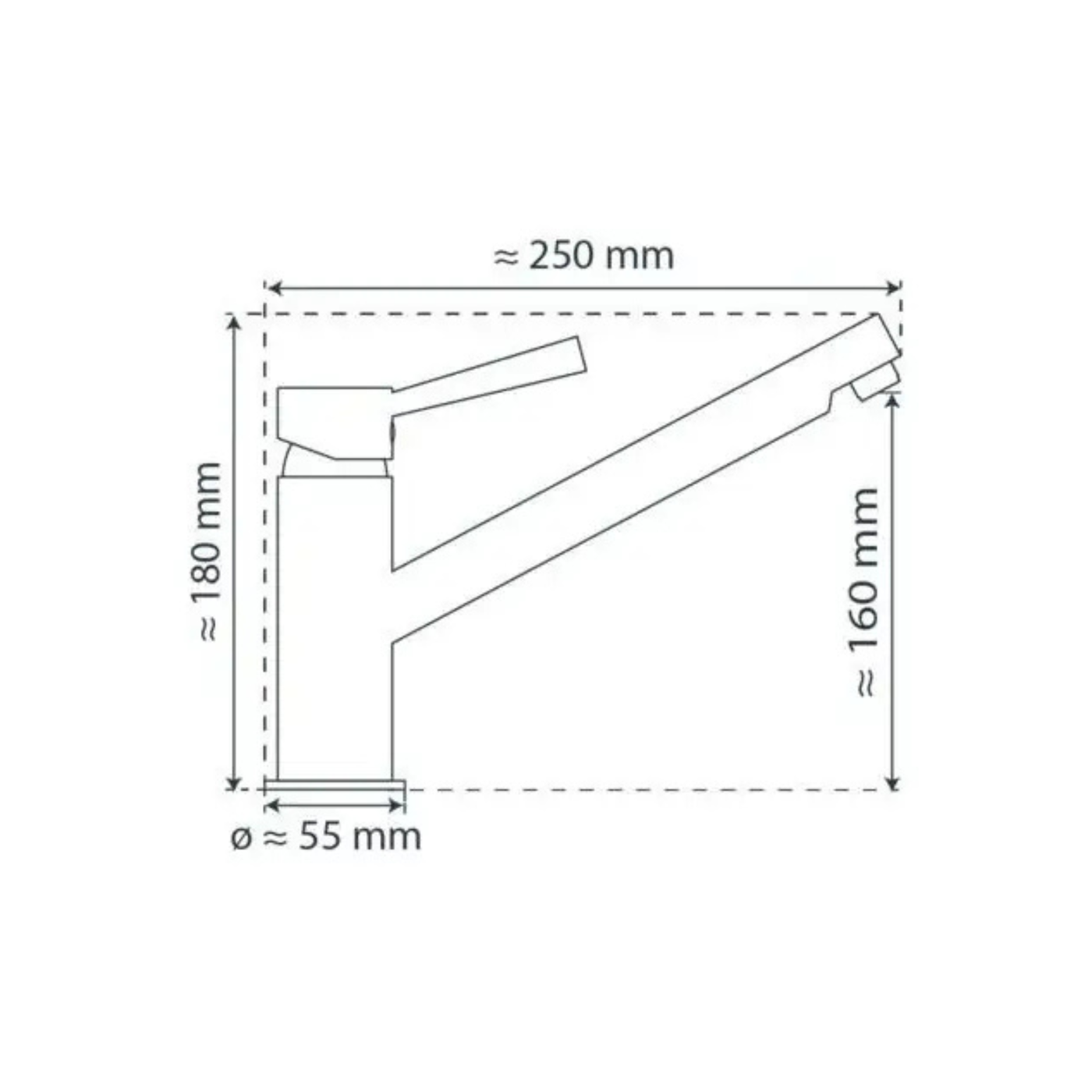 Robinet cuisine Schütte CORNWALL bec droit inox