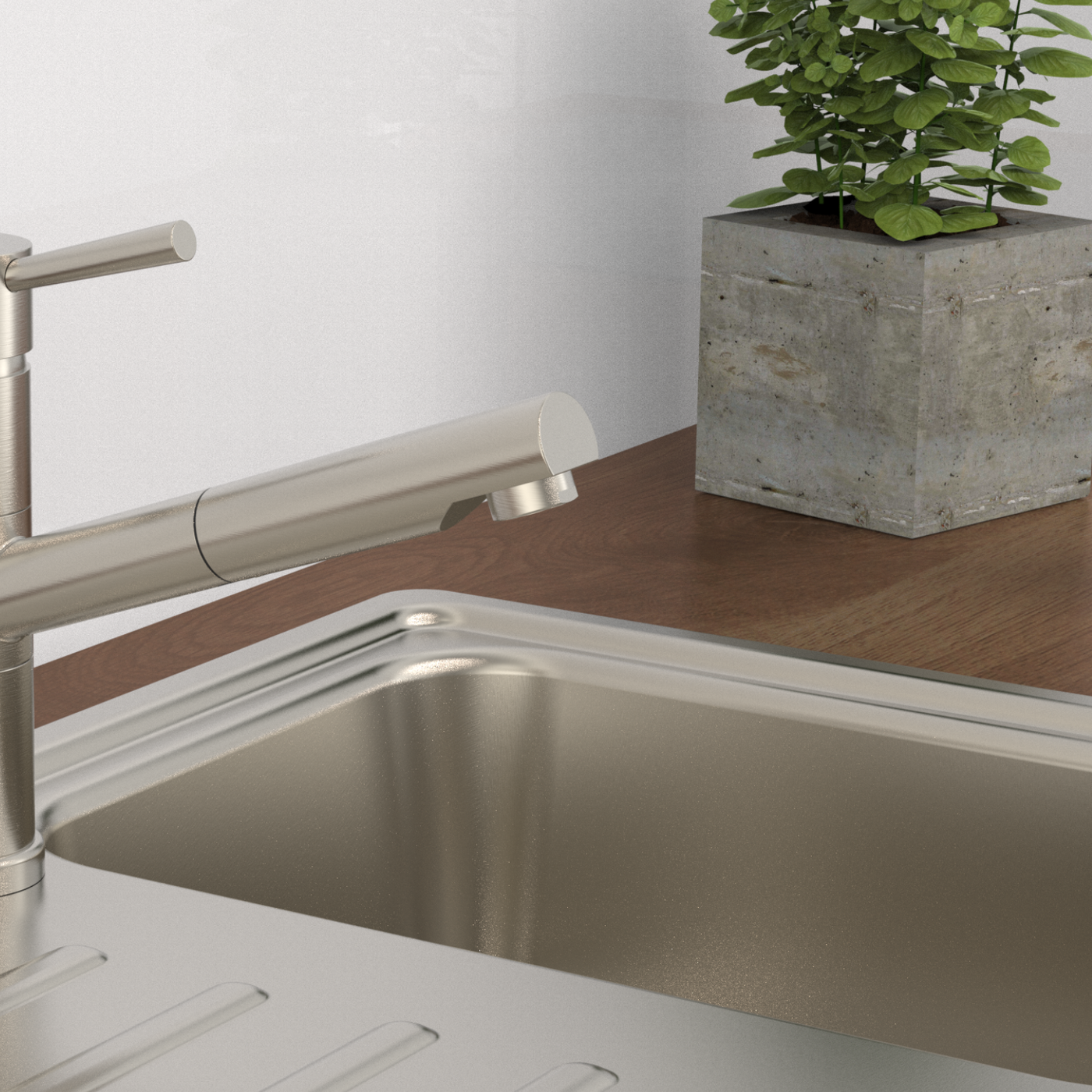 Robinet douchette Schütte UNICORN bec droit inox