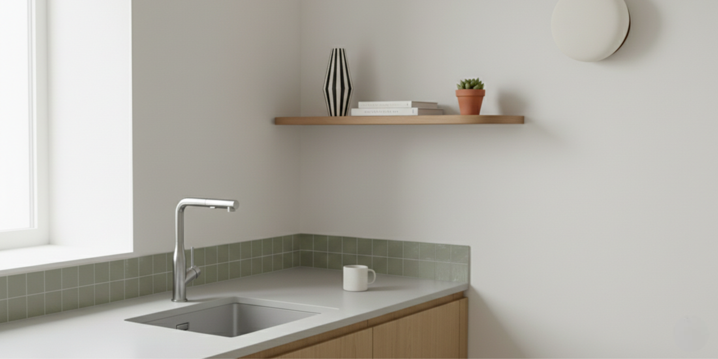 Robinet douchette Luisina inox massif ARCHIE, conception robuste et flexible pour faciliter le rinçage et le nettoyage.