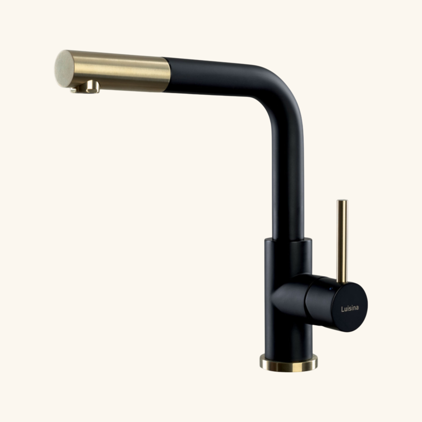 Robinet Douchette Luisina inox massif PVD noir et doré LENA