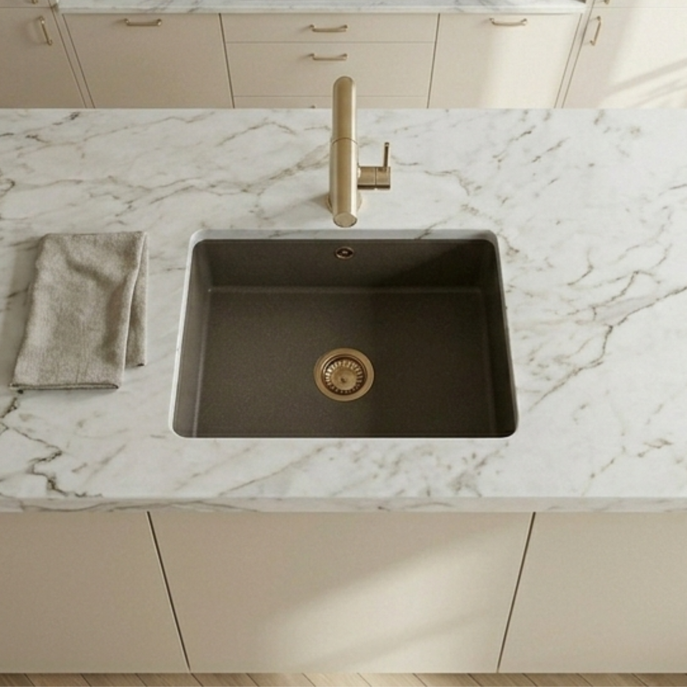 Robinet douchette Luisina inox PVD doré or clair ARCHIE