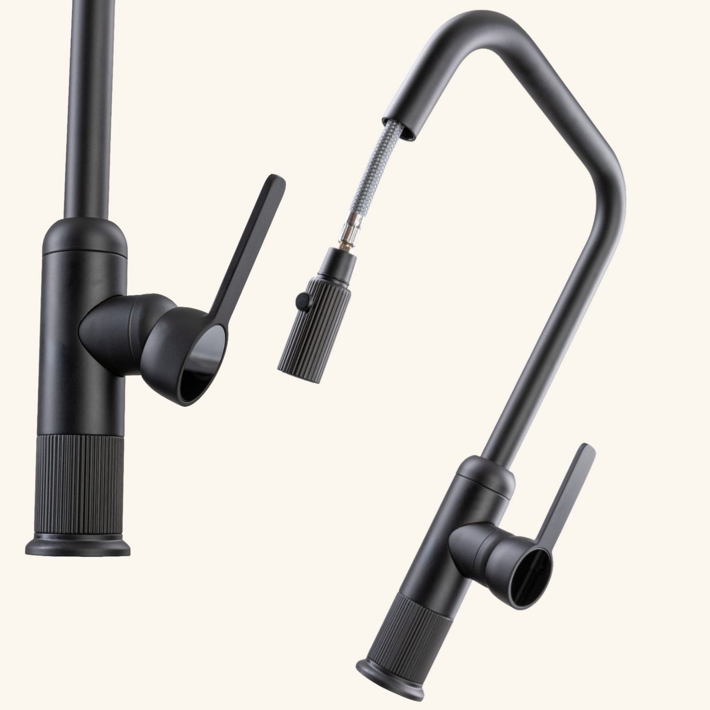 Robinet cuisine douchette Luisina OCTAVE noir mat
