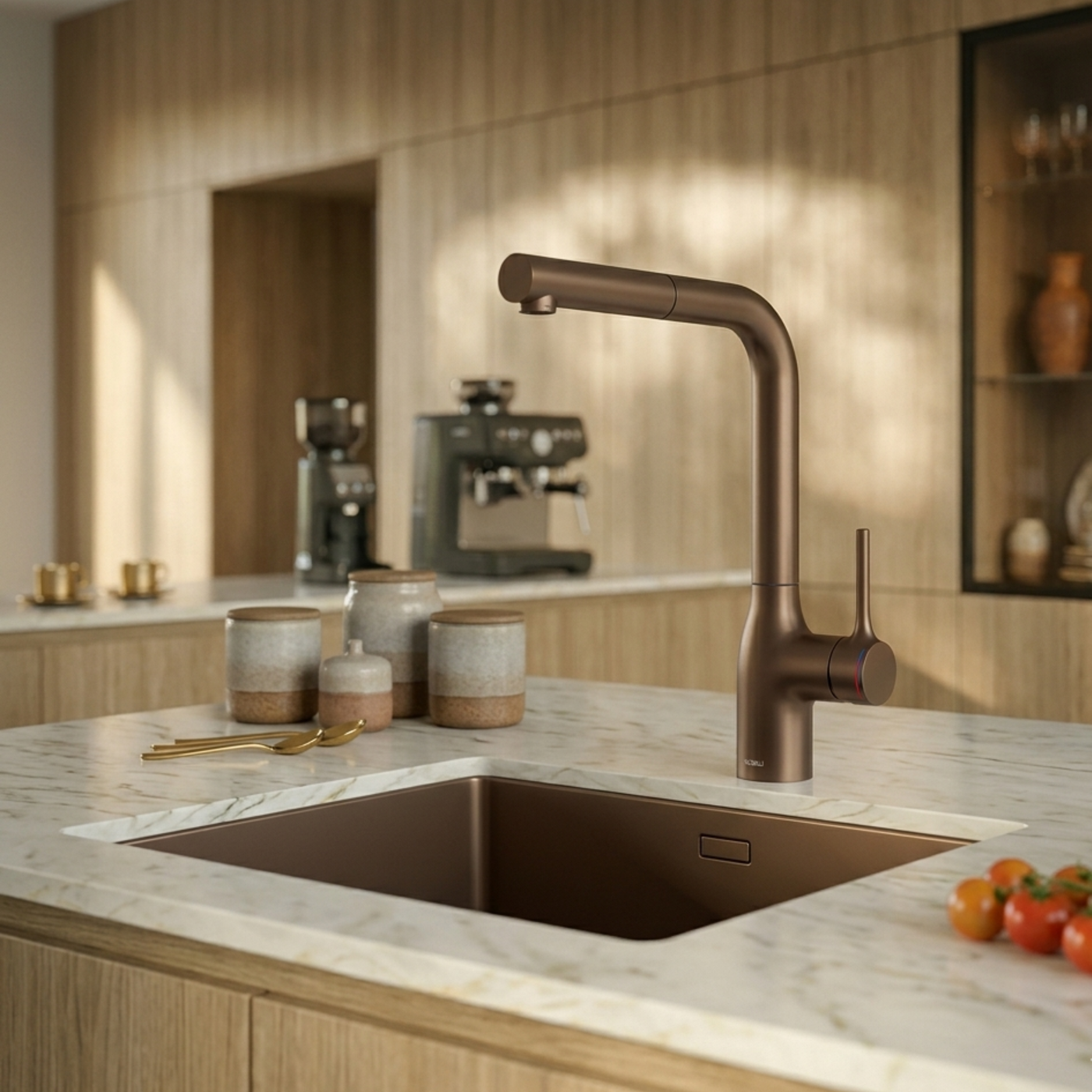 Robinet douchette Nobili MANIA marron glacé