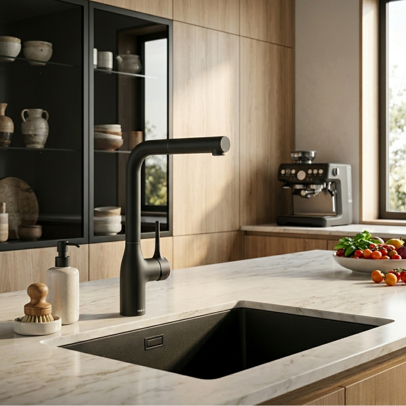 Robinet douchette Nobili MANIA noir mat