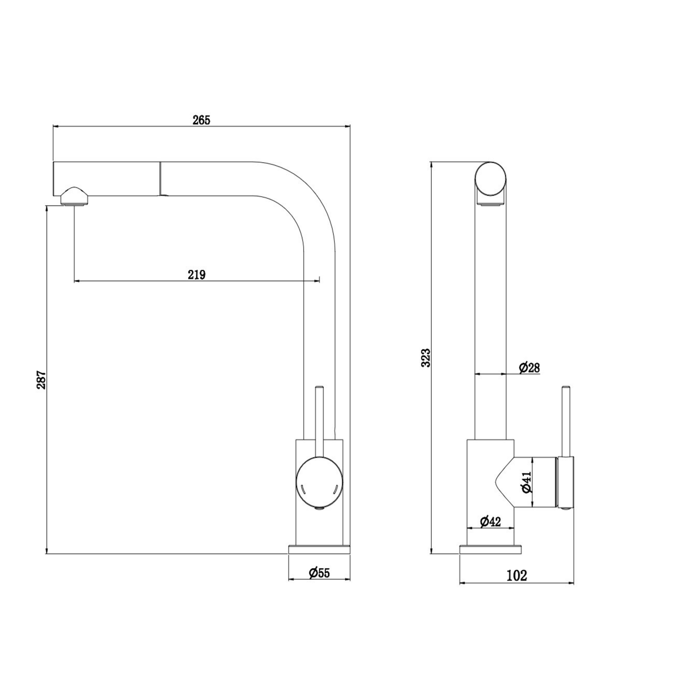 Robinet douchette inox cuivre MAYA