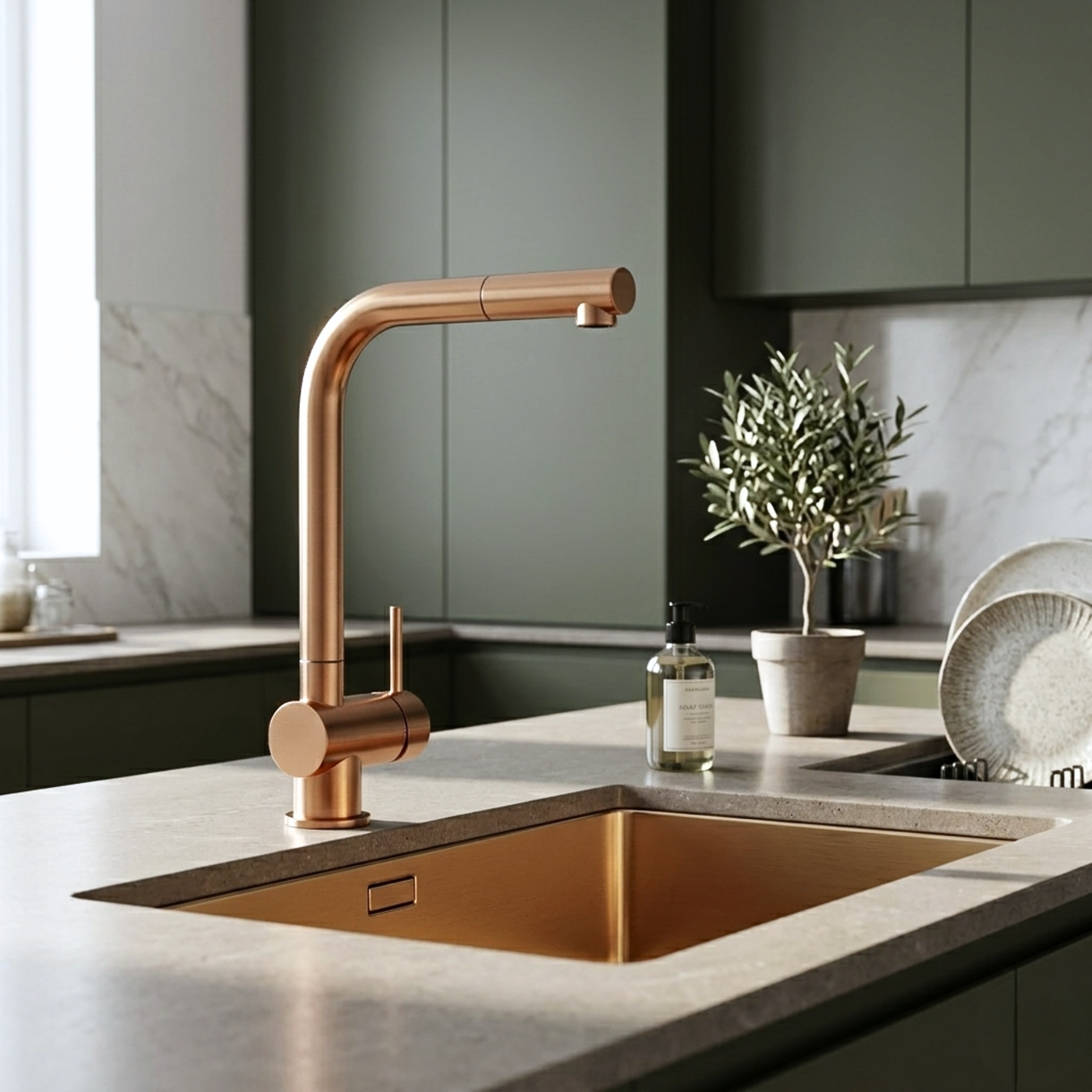Robinet Douchette Luisina inox massif PVD cuivre CHIARA