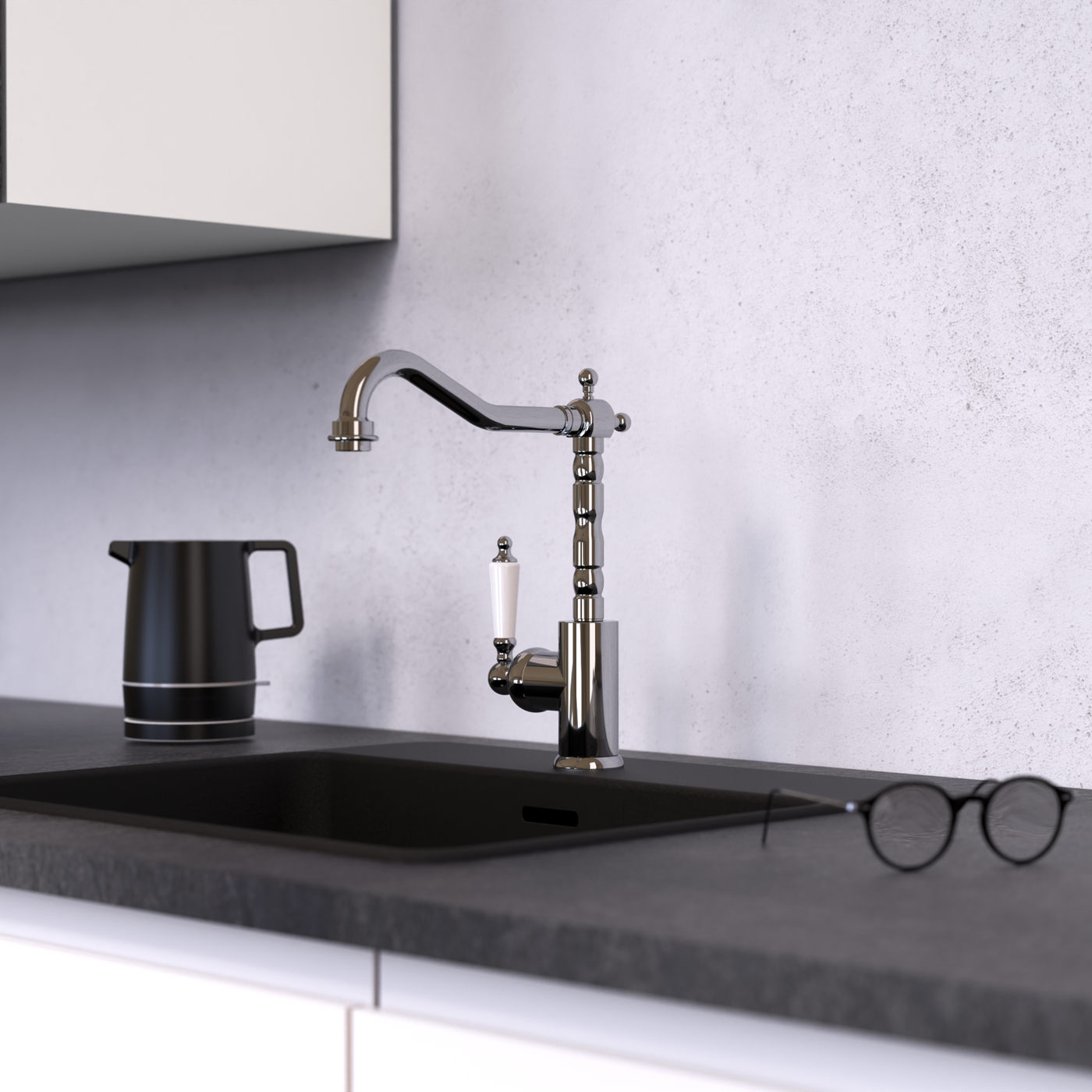 Robinet cuisine vintage chromé Schütte OLD STYLE