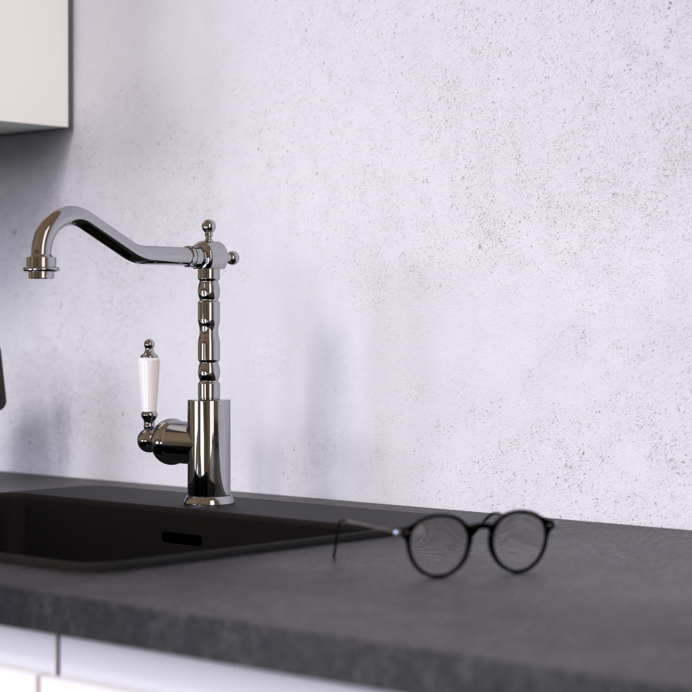 Robinet cuisine vintage chromé Schütte OLD STYLE