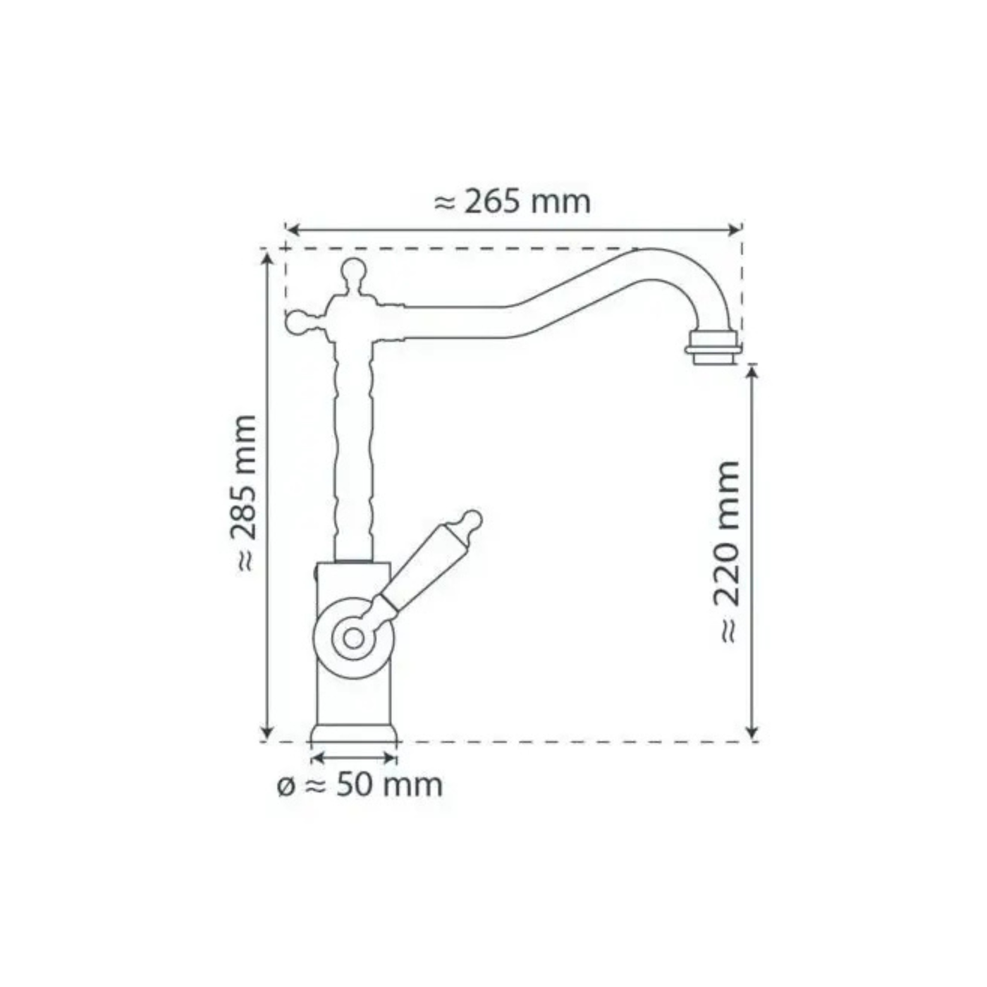 Robinet cuisine vintage chromé Schütte OLD STYLE