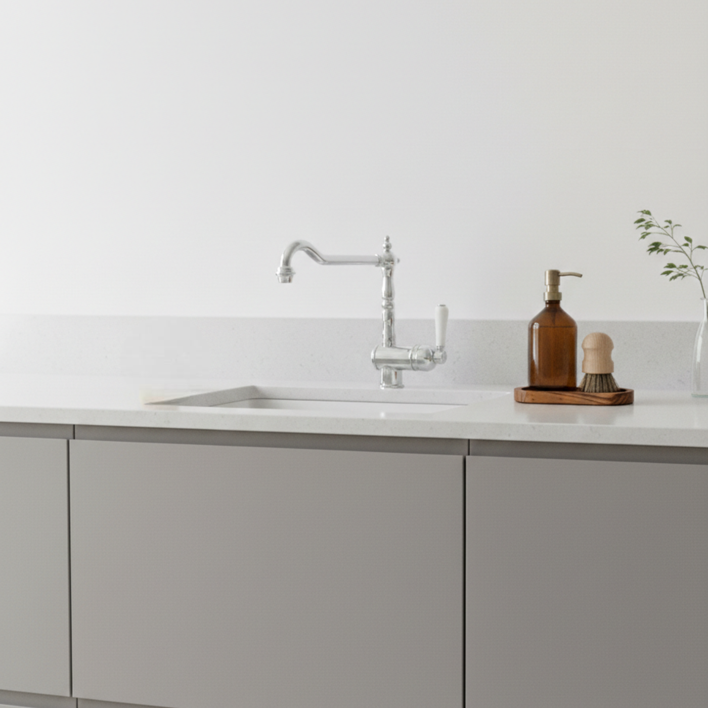 Robinet cuisine vintage chromé MARIUS