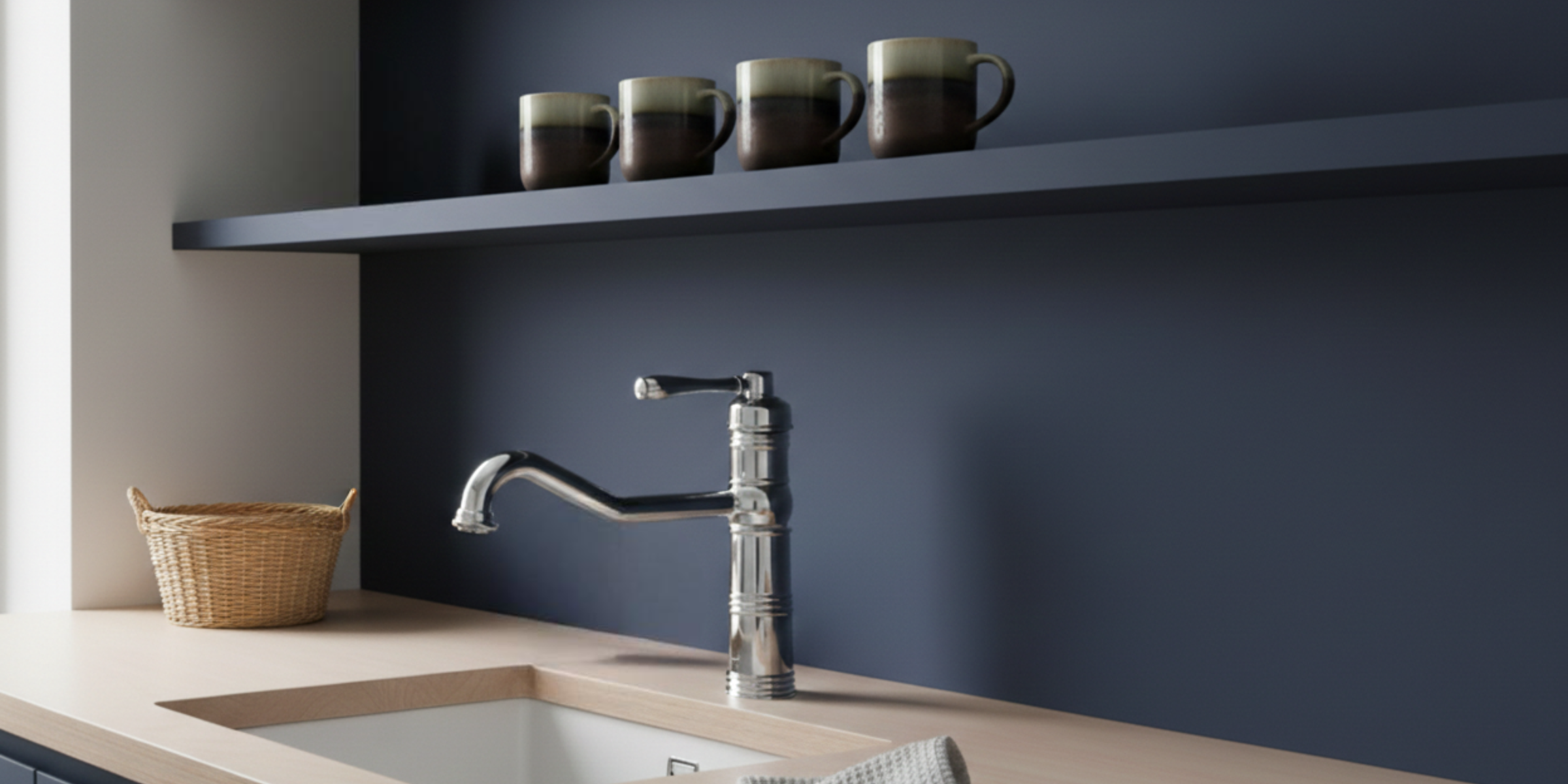 Robinet AUBIN Chambord rétro chromé, finition de caractère et robustesse.