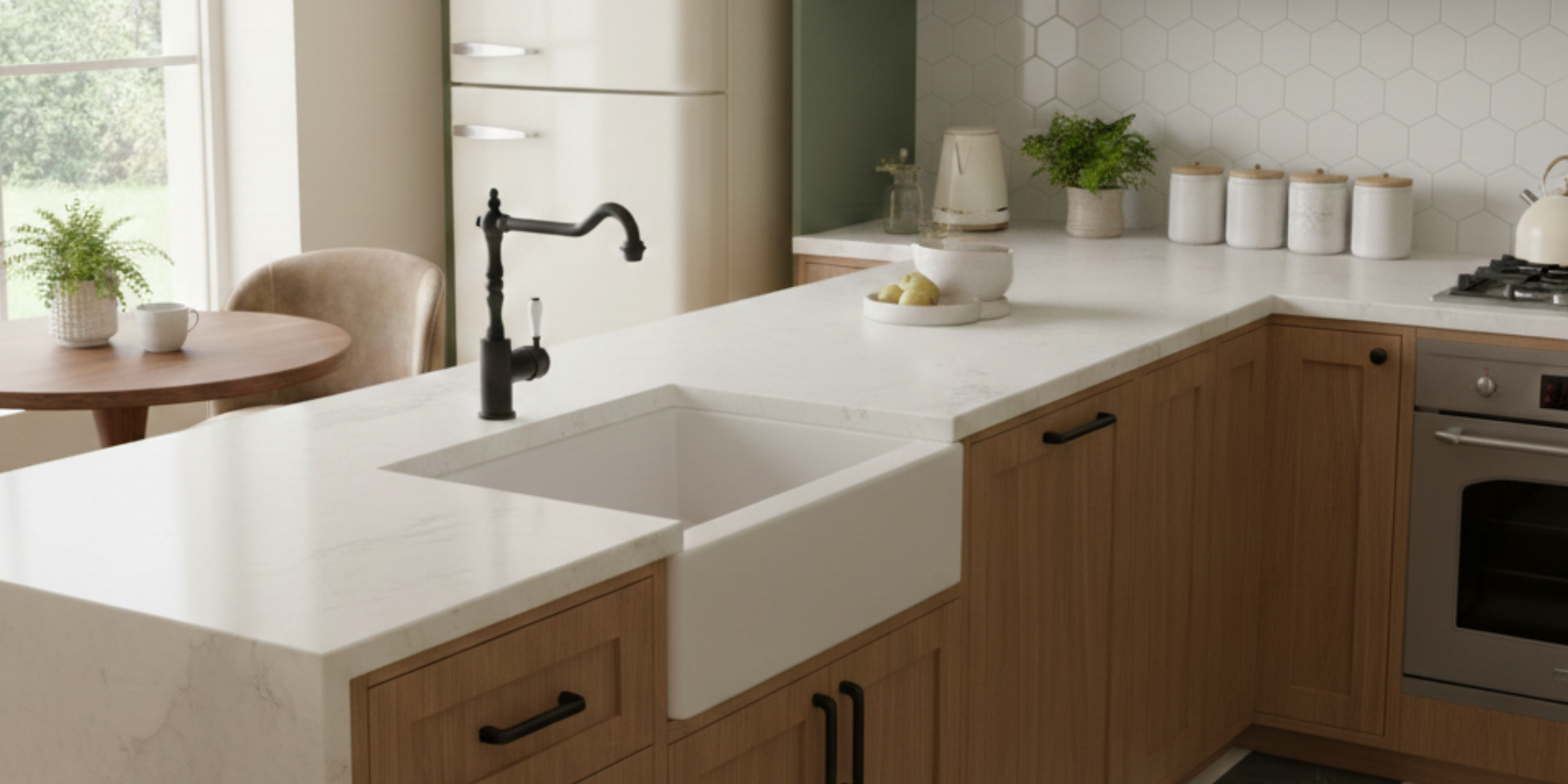 Robinet cuisine vintage noir mat ALFRED, un mitigeur au look rétro sophistiqué pour sublimer un évier contemporain ou chic.