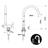 Robinet rabattable Luisina inox PVD cuivre ACHILLE