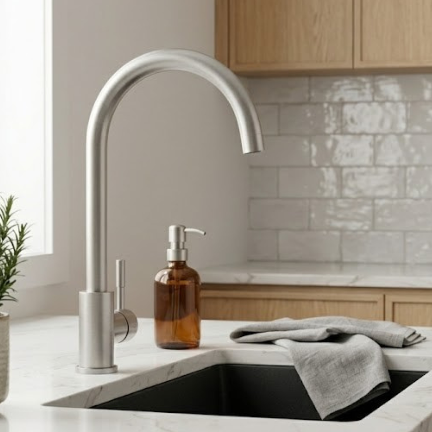 Robinet Luisina inox massif SIMON gris perle