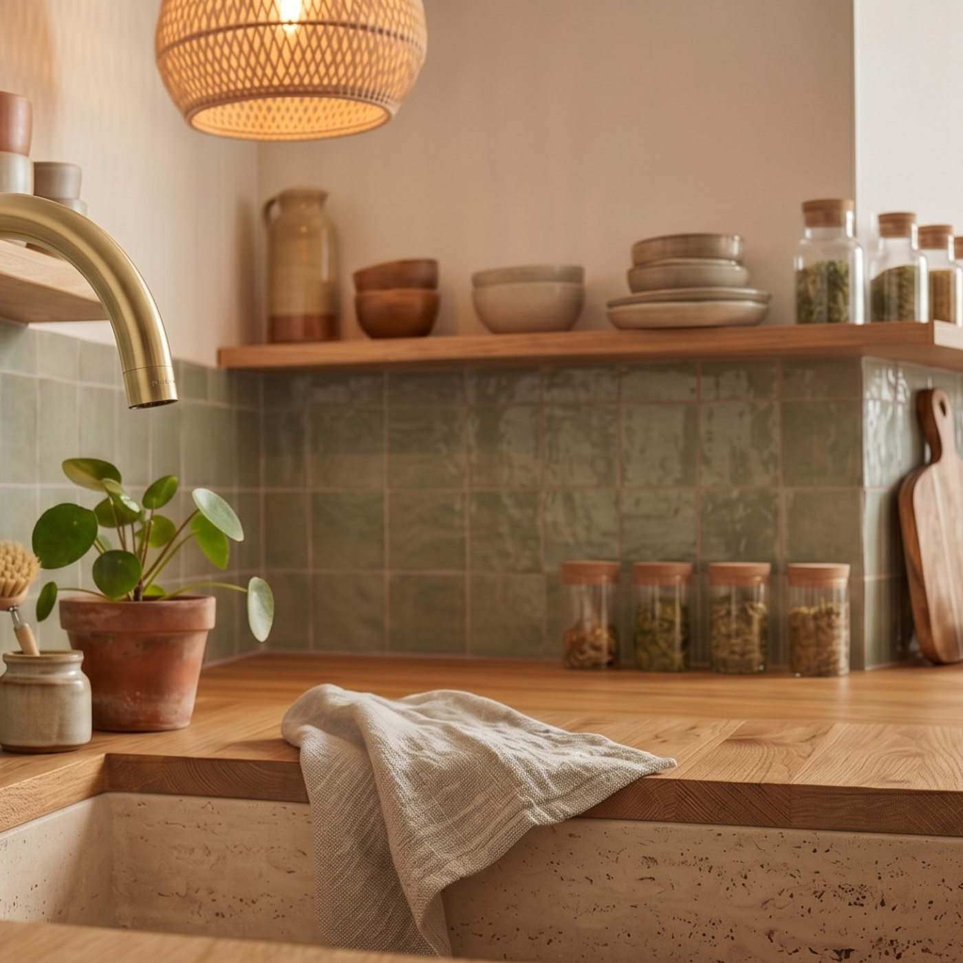 Robinet cuisine Luisina bec pivotant doré mat RAPHAEL