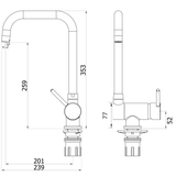 Robinet rabattable Luisina ULYSSE gris graphite
