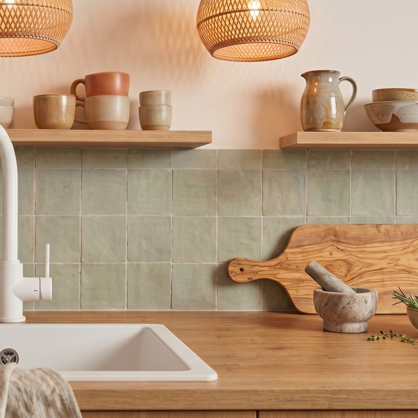Robinet cuisine Luisina bec pivotant blanc mat RAPHAEL
