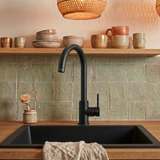 Robinet cuisine Luisina bec pivotant noir mat RAPHAEL