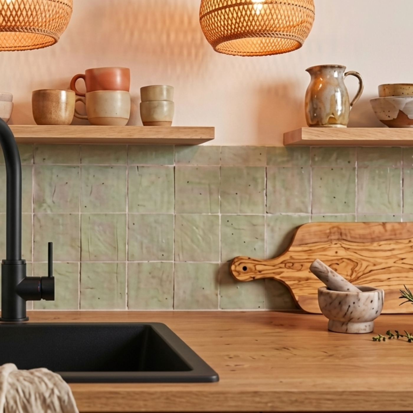 Robinet cuisine Luisina bec pivotant noir mat RAPHAEL