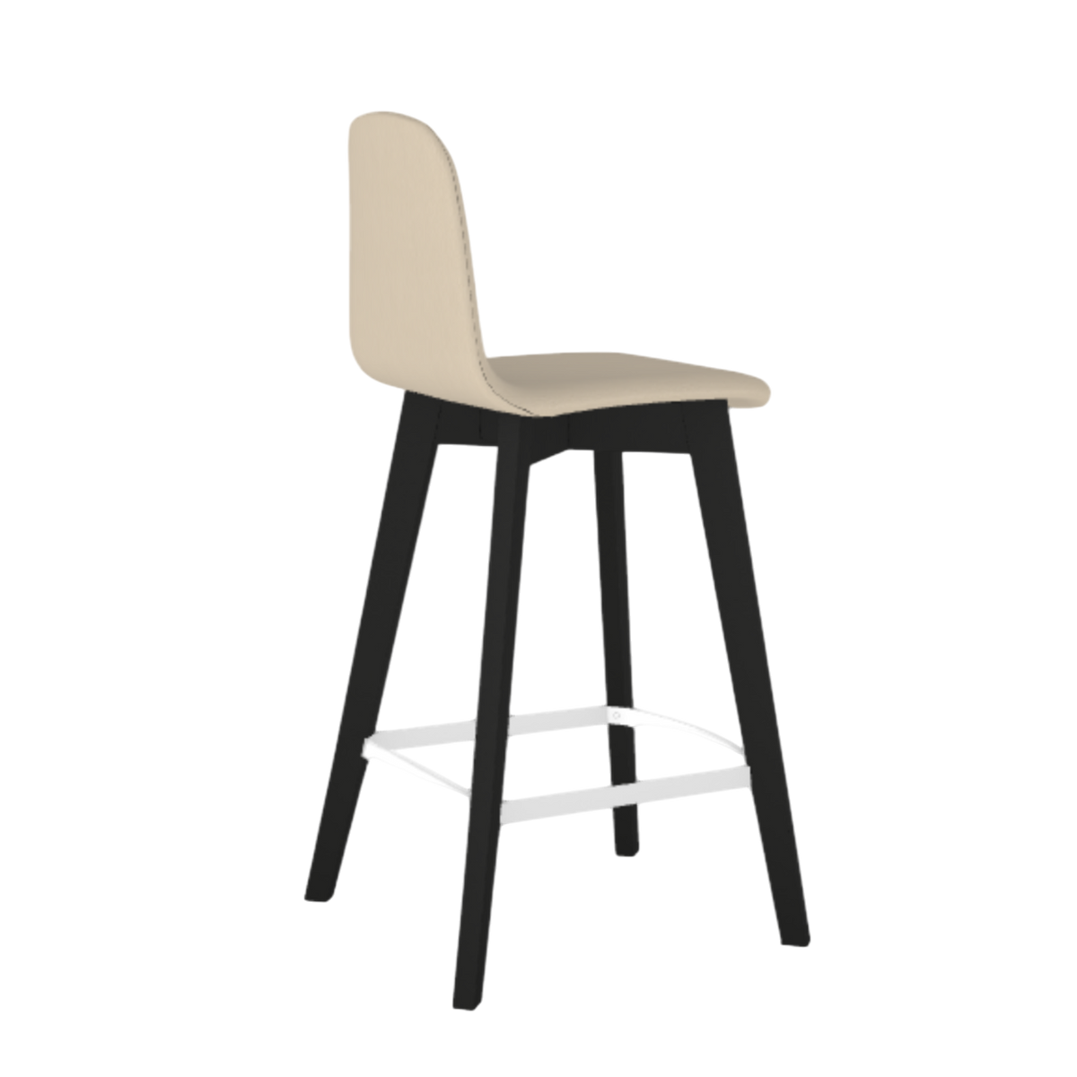 Tabouret hauteur plan travail GUSTAVE beige et noir laqué