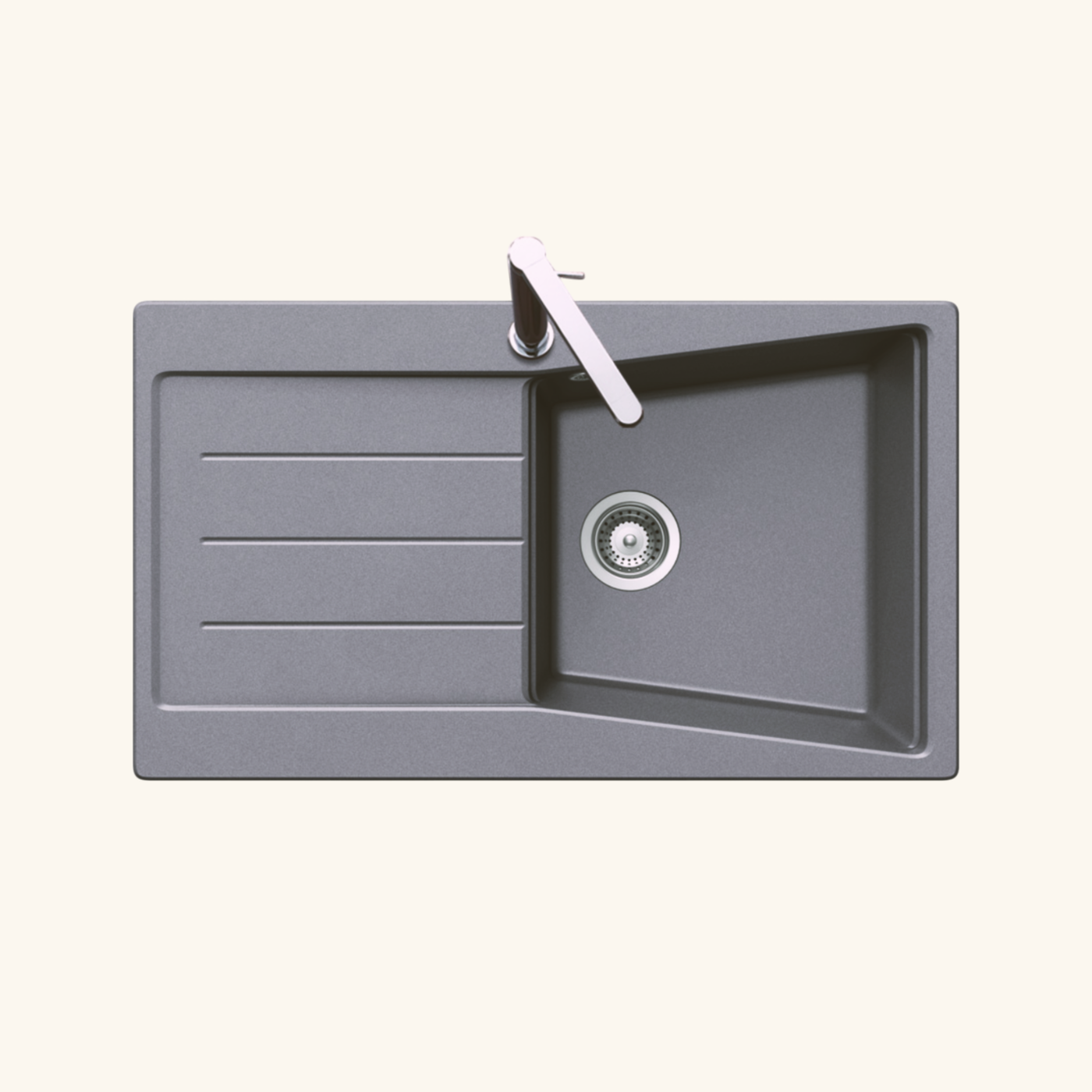 Vidage automatique gain de place 1 bac CUIPD013 pour évier granit - Siphon gain de place