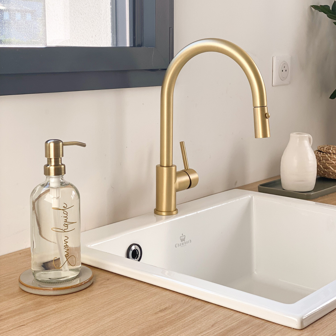 Vidage manuel 1 bac CUIPD123 pour évier céramique CISTERNA et FELIX - Siphon gain de place