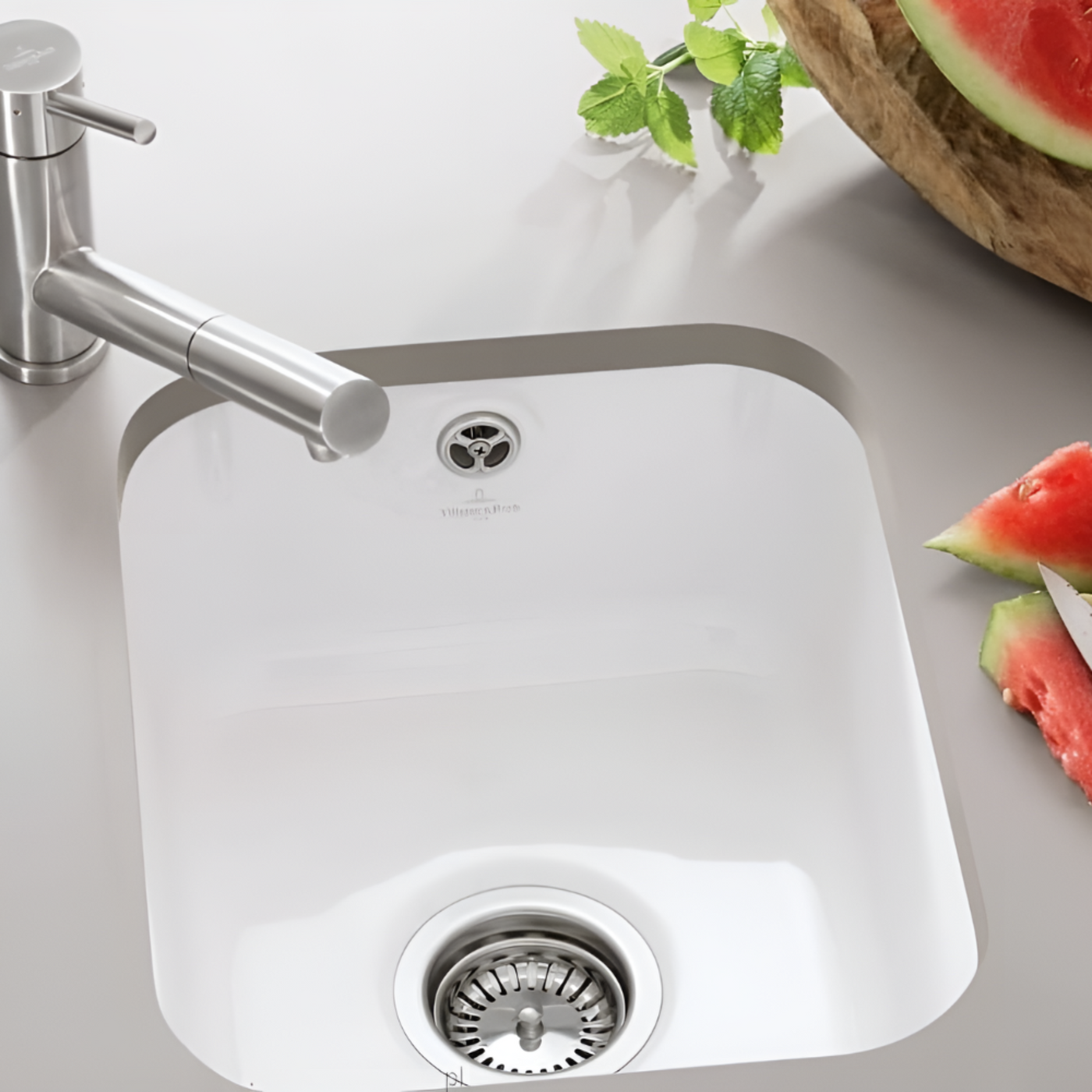 Vidage manuel 1 bac CUIPD123 pour évier céramique CISTERNA et FELIX - Siphon gain de place