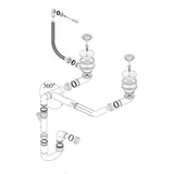 Vidage manuel 2 bacs CUIPD183 pour évier granit 2 bacs - Siphon gain de place