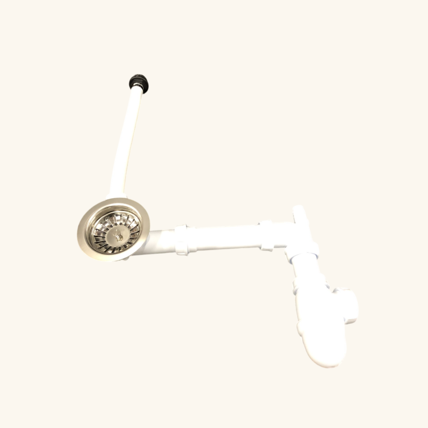 Vidage manuel chromé CUIPD237 pour évier granit 1 bac - Siphon gain de place