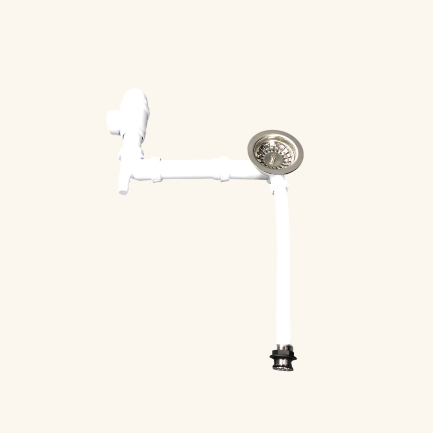 Vidage manuel chromé CUIPD237 pour évier granit 1 bac - Siphon gain de place